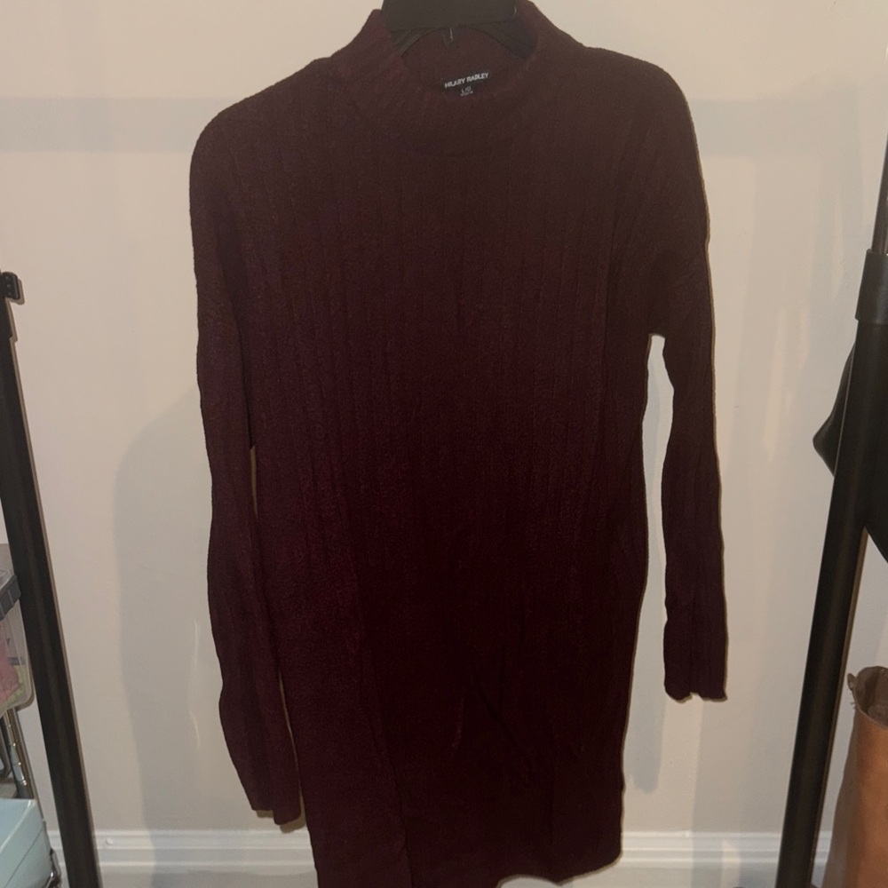 Hilary Radley Burgundy Long Sleeve Dress